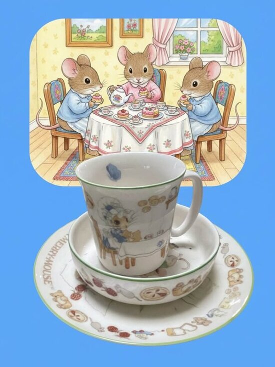 Gorham Other - GORHAM MERRY MOUSE GIFT 1983 PRISCILLA HILLMAN PLATE BOWL CUP FOR KIDS